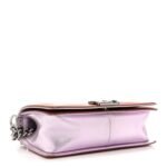 Metallic Patent Calfskin Quilted Medium Boy Flap Light Pink - Image 4