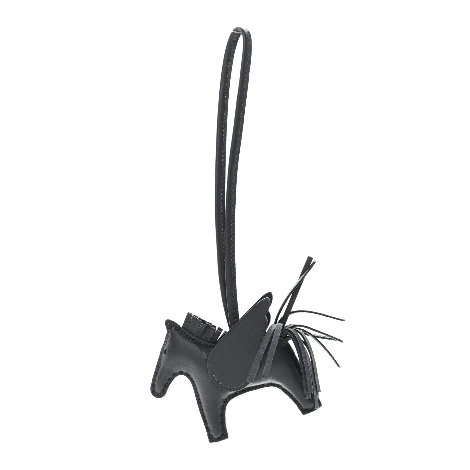 8d60db3ab27772ed52f5403d74a675d2.jpg Milo Lambskin Grigri Rodeo Pegase Horse Bag Charm PM Ardoise - Image 1