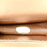 Metallic Lambskin Quilted Round Clip On Coin Purse Airpods Case Gold - Image 6