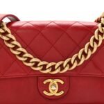 Iridescent Calfskin Quilted Small Straight Lined Flap Red - Image 10