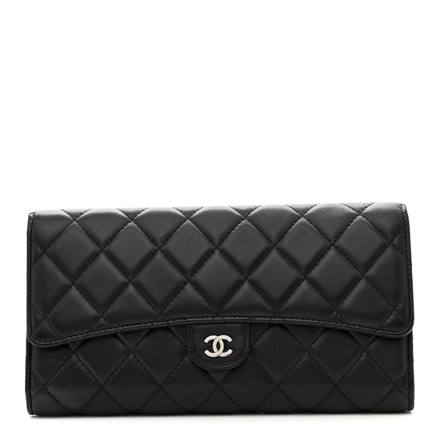 8ec06db09952cc2b2e607e58bf691060.jpg Lambskin Quilted Travel Wallet Black - Image 1