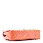 Patent Chevron Quilted Medium Single Flap Pink - Image 4