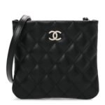 Lambskin Quilted Uniform Crossbody Bag Black