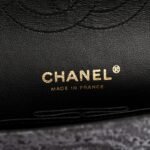Metallic Brocade Quilted Medium Double Flap Dark Grey - Image 6