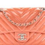 Patent Chevron Quilted Medium Single Flap Pink - Image 11