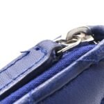 Lambskin Quilted Zip Around Coin Purse Wallet Blue - Image 12