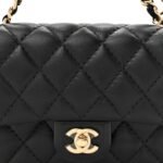 Lambskin Quilted Mini Flap Bag Charm With Hook Black - Image 8