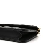 Lambskin Quilted Flap Shoulder Bag Chain Black - Image 11