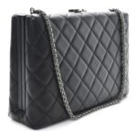 Lambskin Quilted Kisslock Minaudiere Black - Image 3
