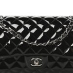 Patent Quilted Jumbo Double Flap Black - Image 8