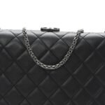 Lambskin Quilted Kisslock Minaudiere Black - Image 8