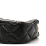 Lambskin Quilted Small Chain Hobo Black - Image 10