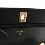 Lambskin Quilted Trendy CC Wallet On Chain WOC Black - Image 6