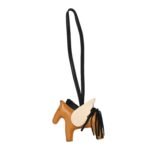 Milo Lambskin Grigri Rodeo Pegase Horse Bag Charm PM Sesame Black Nata