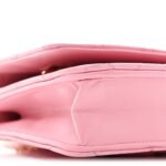 Lambskin Quilted Pick Me Up Wallet On Chain WOC Light Pink - Image 10