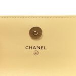 Lambskin Quilted Pearl Crush Clutch With Chain Yellow - Image 6