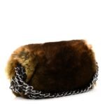 Rabbit Fur Chain Flap Brown - Image 3