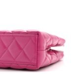 Shiny Aged Calfskin Quilted Nano Kelly Shopper Dark Pink - Image 10