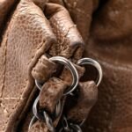 Distressed Glazed Caviar Quilted Large Elastic Tote Brown - Image 16