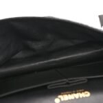 Metallic Brocade Quilted Medium Double Flap Dark Grey - Image 3