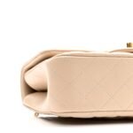 Lambskin Quilted Small Sweet Camellia Flap Beige - Image 9