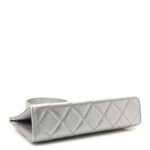 Metallic Lambskin Quilted Evening By The Sea Clutch Silver - Image 4
