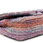 Tweed Quilted Medium Double Flap Blue Pink Orange - Image 10