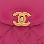 Shiny Aged Calfskin Quilted Nano Kelly Shopper Dark Pink - Image 11
