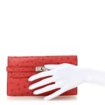 Ostrich Kelly Longue Wallet Rouge Vif - Image 2