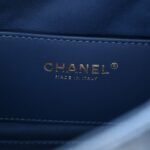 Washed Denim Quilted Mini Chanel 25 Handbag Blue - Image 7