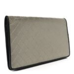 Metallic Calfskin Diamond Embossed Yen Wallet Grey - Image 3