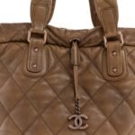 Lambskin Quilted Cloudy Bundle North South Tote Beige - Image 8