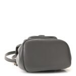 Lambskin Quilted Small Duma Drawstring Backpack Grey - Image 3