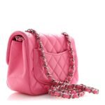 Lambskin Quilted Mini Square Flap Pink - Image 3