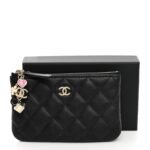 Lambskin Quilted Casino Coin Purse Black - Image 11