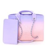Shaded Calfskin Small Deauville Tote Light Purple Pink Coral - Image 3