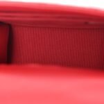 Lambskin Quilted Top Handle Flap Clutch With Chain Red - Image 5