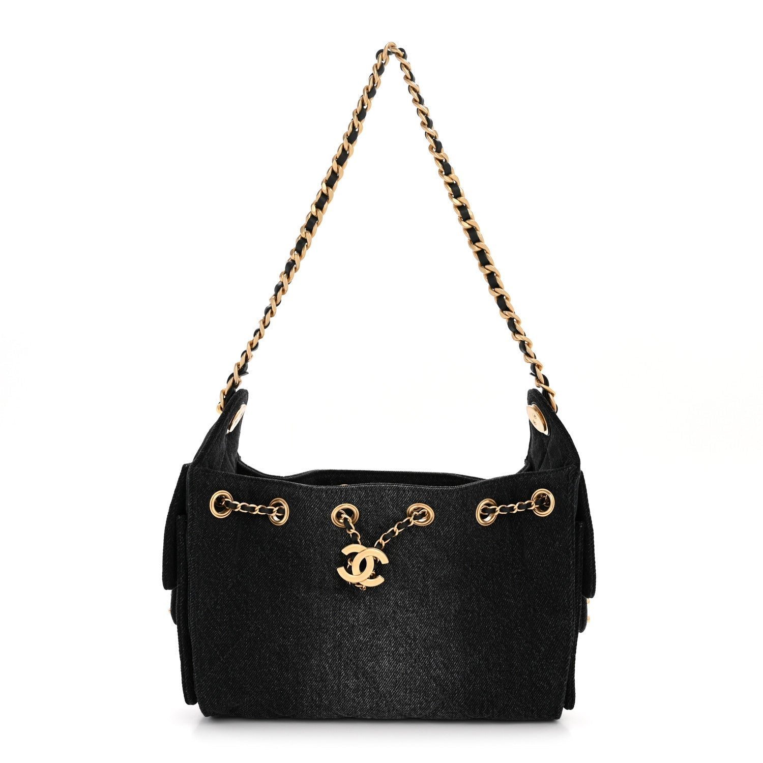 aced1b32d92230927866d01ed6889e9d.jpg Washed Denim Quilted Mini Chanel 25 Handbag Black - Image 1