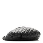 Lambskin Quilted Banane Waist Bag Fanny Pack Black - Image 4