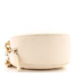 Lambskin Quilted Chanel 19 Round Clutch With Chain White - Image 4