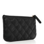 Lambskin Quilted Casino Coin Purse Black - Image 3