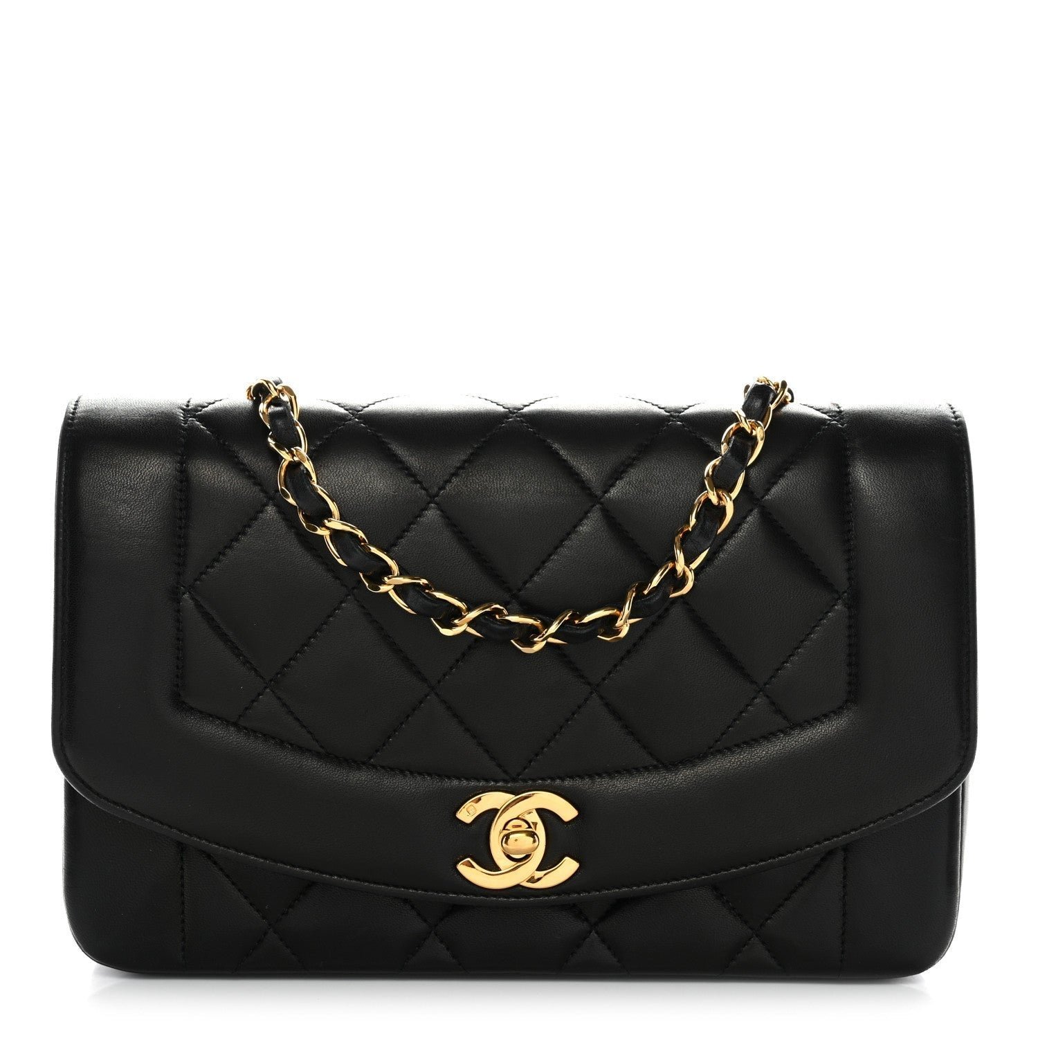 ae1955bbfbbbb81fd06b7beaf7ad04f9.jpg Lambskin Quilted Small Single Flap Black - Image 1
