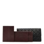 Lambskin Quilted Travel Wallet Black - Image 3
