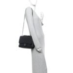 Lambskin Quilted Large Natural CC Flap Black - Image 2