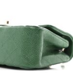 Metallic Caviar Quilted Mini Rectangular Flap Green - Image 10