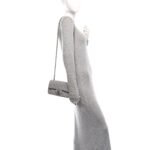 Lambskin Quilted Mini Rectangular Flap Grey - Image 2