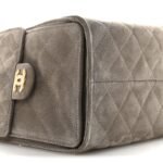 Suede Quilted Small Chanel 25 Handbag Dark Grey - Image 9