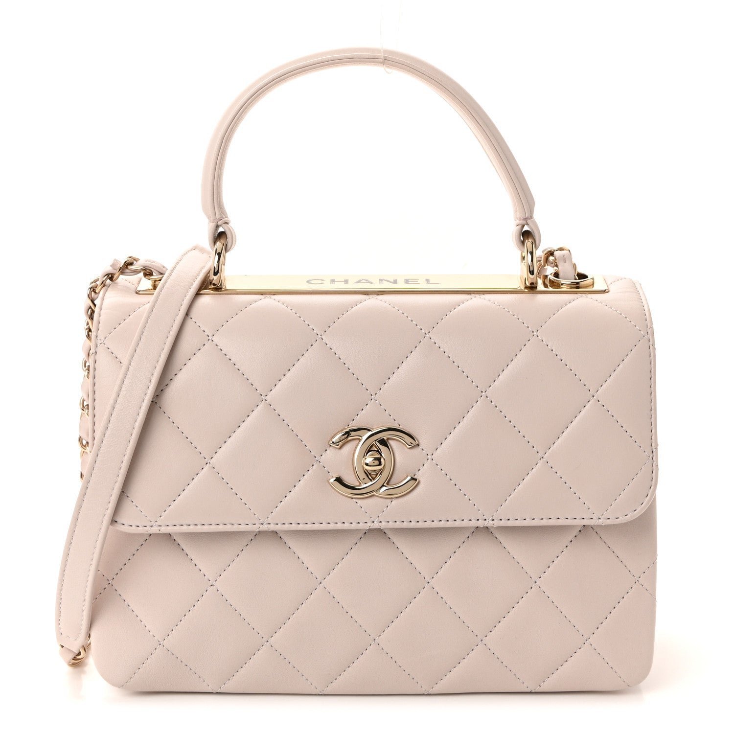 b68fb042d6b45ee7c16710d9f9046bfb.jpg Lambskin Quilted Small Trendy CC Flap Dual Handle Bag Lilas Lilac - Image 1