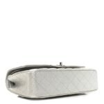 Glittered Metallic Caviar Quilted Medium Double Flap Silver - Image 4