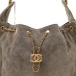 Suede Quilted Medium Chanel 25 Handbag Grey - Image 9